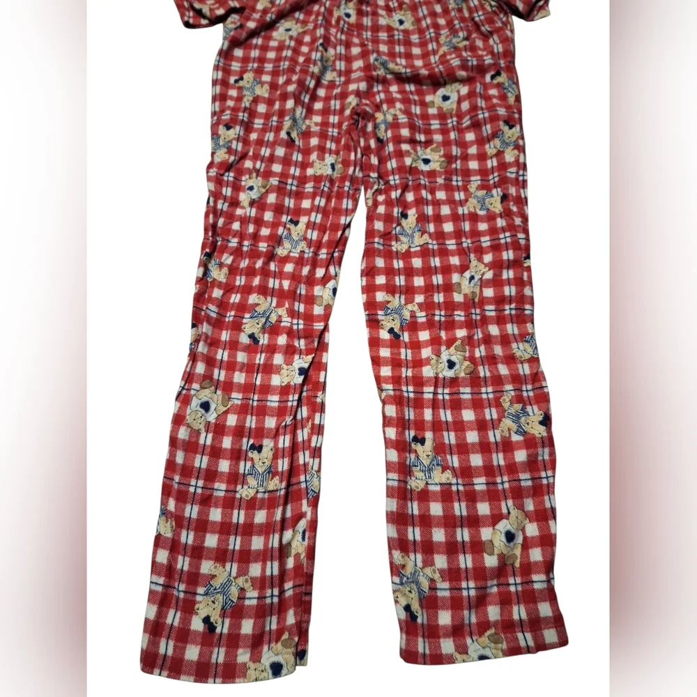 Vintage AOP Teddy Bear Flannel PJ Romper Medium
